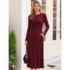 INSPIRE CHIC Women's High Waist Pleated Front Long Sleeve A-Line Ribbed Knitted Maxi Dress - 4 of 4