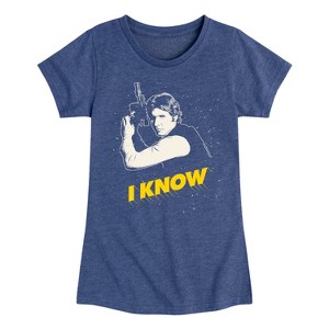 Girls' - Star Wars - Valentine Han Solo I Know Fitted Short Sleeve Graphic T-Shirt - 1 of 4