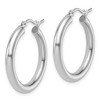 Black Bow Jewelry 3mm Round Hoop Earrings in 14k White Gold, 26mm (1 Inch) - 2 of 4