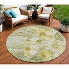 Sage Fern Green And Ivory Floral Washable Indoor Outdoor Area Rug - 2 of 4