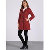 Allegra K Women's Hooded Toggle Button Long Sleeve Winter Duffle Coats - 2 of 4