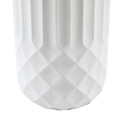 White 24-Inch Tall Round MgO Indoor/Outdoor Planter