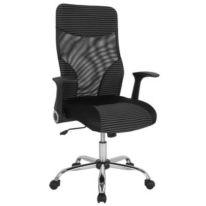 Flash Furniture Milford High Back Ergonomic Office Chair with Contemporary Mesh Design in Black and White - 1 of 4