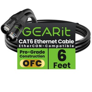 GEARit CAT6 Shielded EtherCON Cable for Pro Audio - Black - 1 of 4