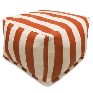 Majestic Home Goods,Ottoman Pouf Vertical Stripe Burnt - 1 of 4
