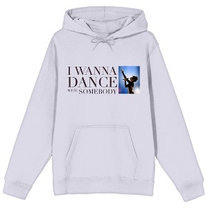 Whitney Houston I Wanna Dance With Somebody Long Sleeve Light Lilac Adult Hooded Sweatshirt - 1 of 2