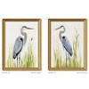 AZL1 Life Concept Wall Art 2 Piece Heron Bird Framed Replaceable Canvas Prints Wood Frame for Modern Nature Home Decor, Green, 25.2"*19.2"*3.6" - 3 of 4