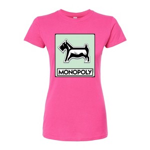 Women's - Monopoly - Dog Token Fitted Graphic T-Shirt - 1 of 2