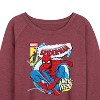 Women's - Marvel - Friendly Neighborhood Spider-Man Comic Book Cover Lightweight French Terry Wide Neck Long Sleeve Shirt - 2 of 4