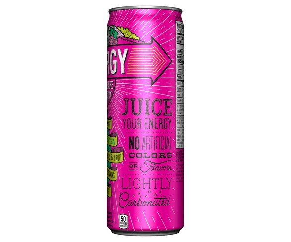 V8&#174; +Energy Lightly Carbonated White Grape Raspberry Juice - 12 fl oz Can