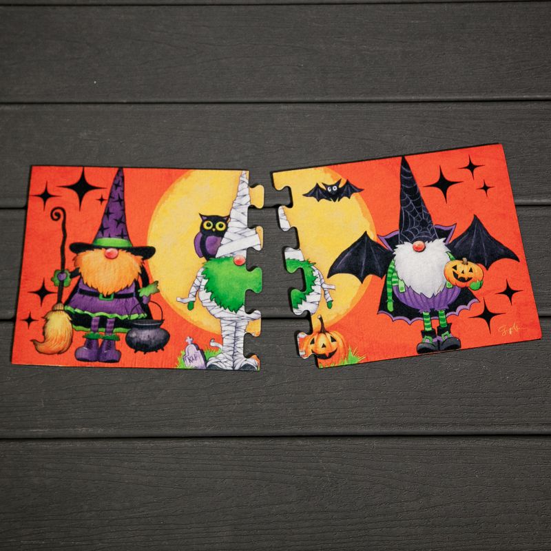 Evergreen Gnomes in Costume Sassafras Switch Puzzle Mat 11.5 x 10 inches Indoor and Outdoor Decor, 4 of 9