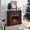 Gulches 45 in Freestand ing MDF Mantel plus Electric Fireplace  insert Cherry 1400W Remote Timer LED Flame 1pc Complete Set - 3 of 4