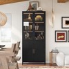 Okak Tall Display Buffet Cabinet with Glass Door & LED, Steel Bookshelves Pantry Cabinet for Kitchen/Hallways/Living Room/Office - 2 of 4