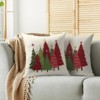 Christmas Pillow Covers 18X18 Set of 2, Red Green Xmas Tree Winter Holiday - 4 of 4