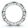 Pompeii3 3Ct Green Emerald & Diamond Eternity Ring 14k Gold or Platinum Lab Created - 2 of 4