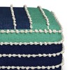 Judith Square Woven PET Polyester Pouf Aqua/Navy/White: UV-Resistant, No Assembly - WyndenHall - 4 of 4