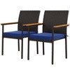 Outsunny Patio Wicker Dining Chair Set of 2, PE Rattan Outdoor Dining Chairs with Cushions, Backrest, Armrests for Deck, Garden - 4 of 4