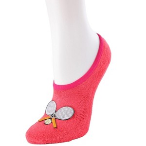 Memoi Women's Terry Tennis Non-Skid Slipper Socks Hot Coral 9-11 - 1 of 2