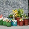 VisioGear 3PCS Ceramic Flowerpot, Modern Planter for Patio, Garden, Windowsill, Antique Blue, 15"*15"*14.2" - 2 of 4