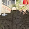 Syemin Carpet Tiles Acacia Wood Interlocking Deck Tiles Checker Pattern, 30 PCS Square Outdoor Flooring for Patio, Pool Side, Brown, 12"*12"*0.75" - 2 of 4