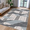 ABYNOW Machine Washable Area Rug – Vintage Blue Abstract Pattern, Non-Slip Low Pile Chenille for Bedroom & Living Room - 3 of 4