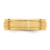 Black Bow Jewelry 6mm 14K White or Yellow Gold Heavy Grooved Edge Comfort Fit Band - 3 of 4
