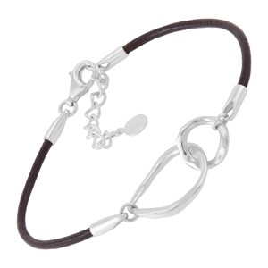 Silpada 'We Go Together' Sterling Silver Leather Bracelet, 7" + 1" - 1 of 4
