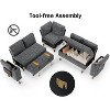 Vipbear 85" Modular Sectional Sleeper Sofa with Pull Out Bed, 5 Seat L Shaped Couch with Reclining Backrest，Tool Free Assembly - 3 of 4