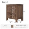 Lycvki 22in. Rustic Solid Wood 3-Drawer Nightstand with Cup Pulls and Integrated Charge Station - 3 of 4