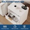 Fluted Farmhouse Night Stand,Fluted Nightstand with Charging Station and Drawers - 4 of 4
