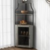 Corner Wine Rack, with Detachable Wine Rack, Bar Cabinet with Glass Holder, Small Sideboard and Buffet Cabinet with Mesh Door - 4 of 4