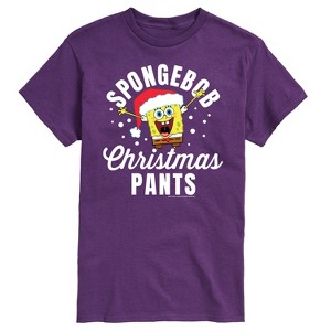 Men's - SpongeBob SquarePants - Christmas Pants Short Sleeve Graphic T-Shirt - 1 of 4