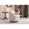 NicBex Accent Chair Swivel Chair Sofa Chair Fabric Comfy Chair With Soild Wood Round Brown Base Leg for Bedroom - 3 of 4