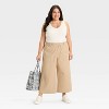 Women's High-Rise Wide Leg Cropped Drawstring Pants - Ava & Viv™ - 3 of 3
