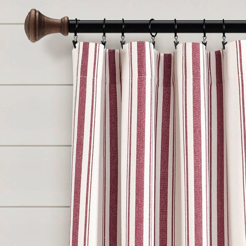 Set of 2 (84"x42") Farmhouse Striped Yarn Dyed Eco-Friendly Recycled Cotton Window Curtain Panels - Lush Décor, 3 of 9