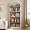 71.65" Arched Farmhouse Bookcase, 5-Tier Tall Wooden Bookshelf for Living Room, Office & Bedroom Display - 3 of 4