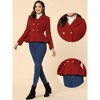 Allegra K Women's Elegant Lapel Blazer Long Sleeve Button Ruffle Hem Work Short Coat Jacket - 2 of 4
