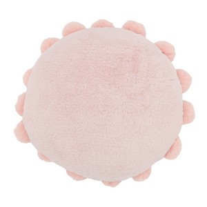 Saro Lifestyle Posh Faux Bunny Fur Pom Pom Poly Filled Throw Pillow - 1 of 3