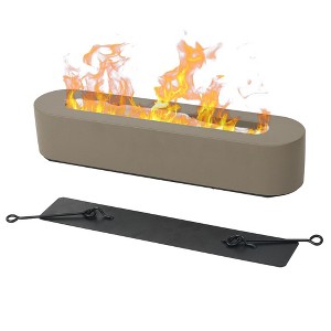 Aoodor Concrete Tabletop Fire Pit Portable Mini Small Tabletop Fireplace Rectangular Brown for Indoor & Outdoor - Bio Ethanol Fuel - 1 of 4