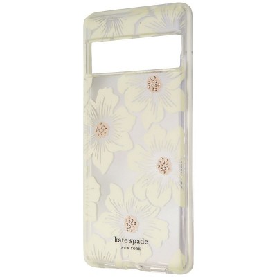Case Mate licensed - Kate Spade Defensive Hardshell Case for Pixel 6 Pro - Hollyhock Floral Clear