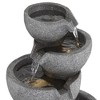 John Timberland Four Bowls 32" High Gray Faux Stone LED Cascading Floor Fountain - 3 of 4