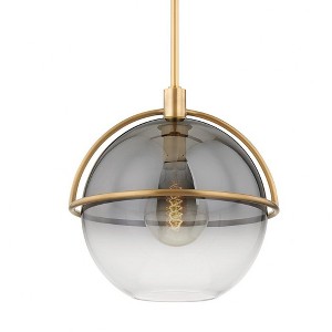 Troy Lighting Ivins 1 - Light Pendant in  Patina Brass Clear Shade - 1 of 1
