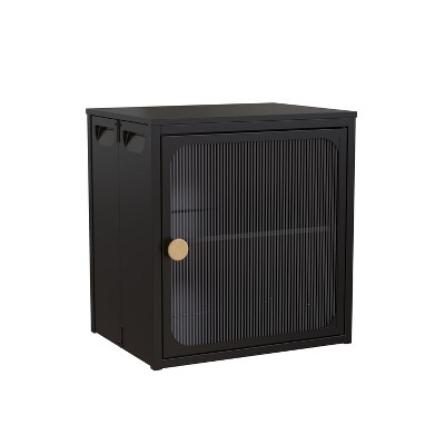 MaseiKar Single Sturdy & Convenient Foldable Cabinet, Durable Steel-Wood Combo with Anti-Slip Design, Easy to DIY Storage Container with door