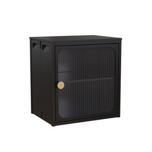 MaseiKar Single Sturdy & Convenient Foldable Cabinet, Durable Steel-Wood Combo with Anti-Slip Design, Easy to DIY Storage Container with door - 1 of 4