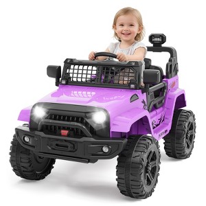 12V Kids Ride on Truck, 3 Speeds Electric Ride on Car with Parent Remote Control, Headlight, Music, Ride on Vehicle Toy for Kids Aged 3-8 - 1 of 4