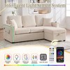 GDFStudio Moore Modern Wood and Corduroy Upholstered 4-Seat L-Shaped Sectional Sofa with Pull-Out Storage, Ottoman and Pillows - 4 of 4