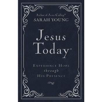Jesus Today Deluxe Edition, Leathersoft, Navy, with Full Scriptures - by  Sarah Young (Leather Bound)