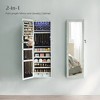 SONGMICS 6 LEDs Mirror Jewelry Cabinet, 47.2-Inch Tall Wall/Door Mounted Jewelry Armoire Organizer - 4 of 4