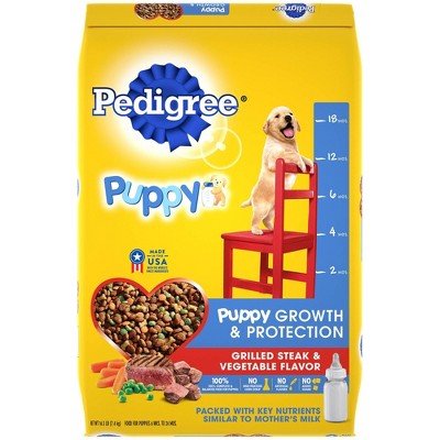 Pedigree Grilled Steak & Vegetable Flavor Puppy Growth & Protection Complete & Balanced Dry Dog Food - 16.3lbs