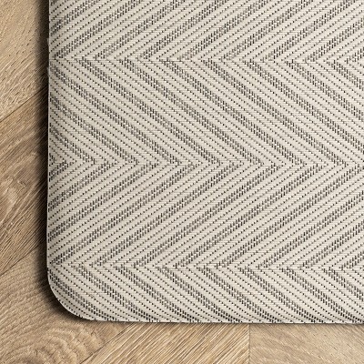 Beige Rectangular Anti-Fatigue Kitchen Comfort Mat